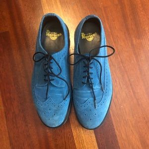 Blue Suede Dr. Martens brogues